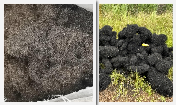 轮胎炼油后的钢丝