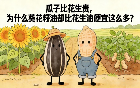 瓜子比花生贵，为什么葵花籽油却比花生油便宜这么多？